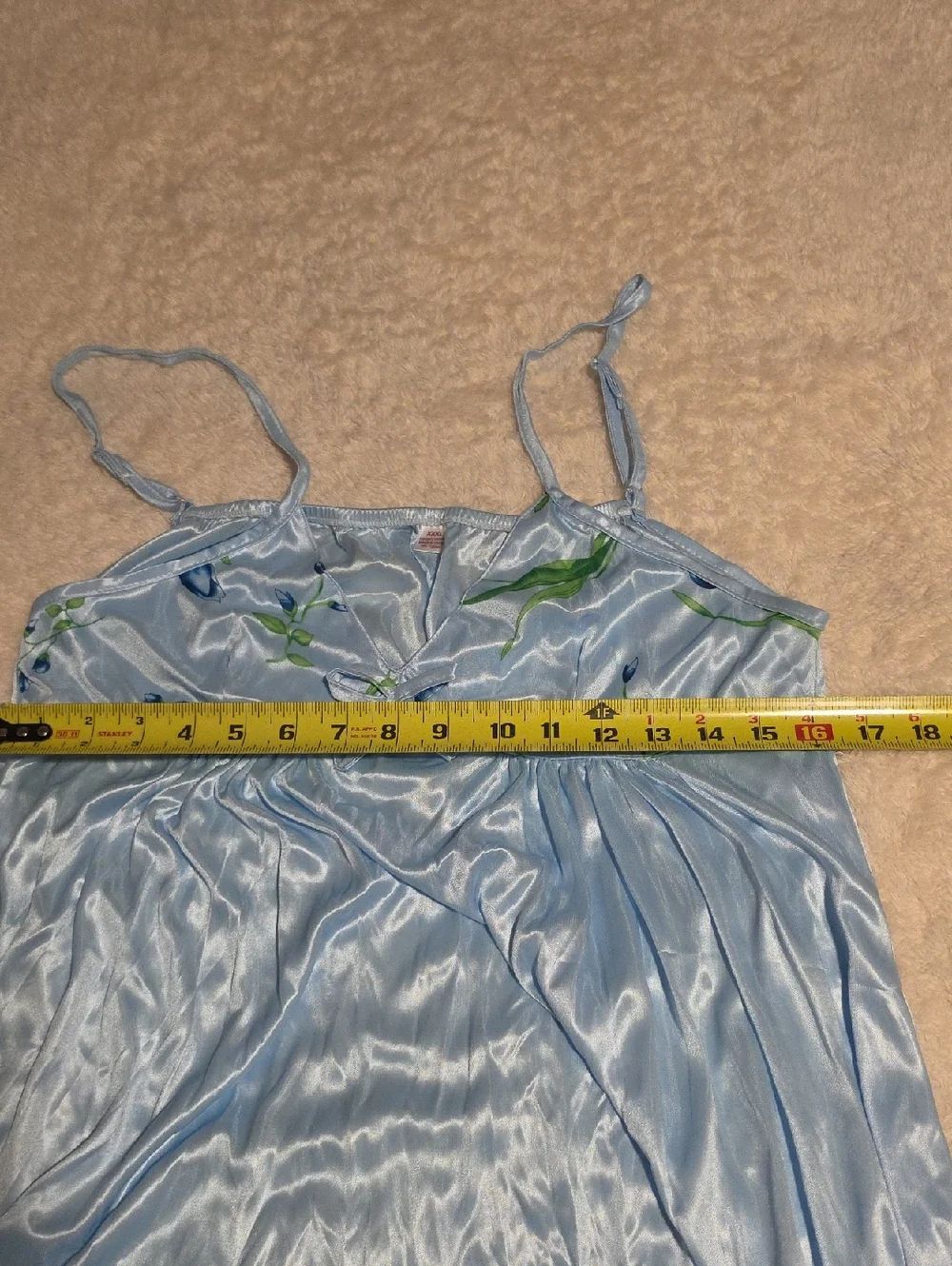Sindrella Light Blue Floral Satin Robe & Nightgown Set -Elegant Lounge Wear XXXL